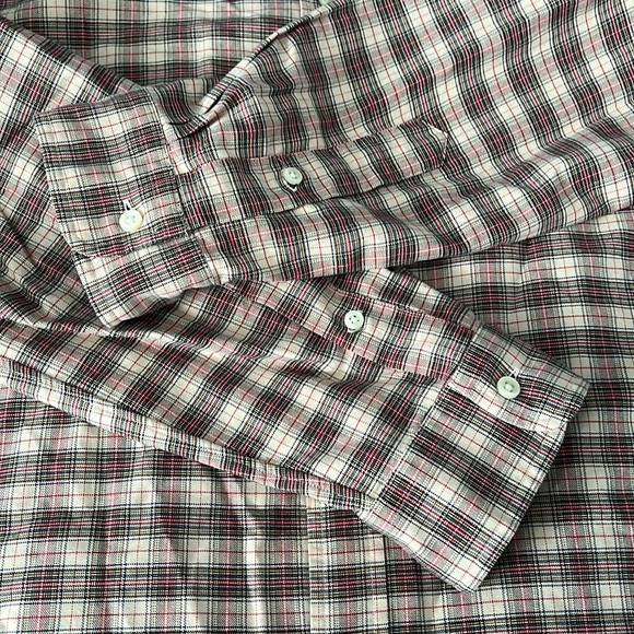 Ralph Lauren Classic Fit Beige Plaid Button Down Size XL - Picture 6 of 8